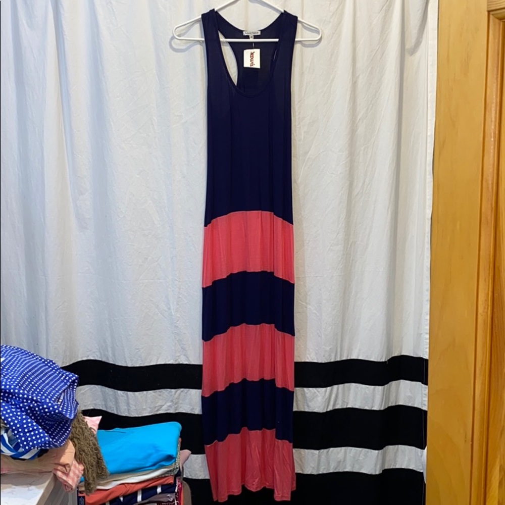 NWT Maxi Dress Navy and Pink
